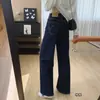 Jeans wide leg retrô, de cintura alta, que emagrece, com caimento solto e perna reta, resistente ao desbotamento, para mulheres, novo estilo outono 2026 H091203