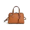 2026 Novo Modelo Bolsa Feminina de Couro de Boi de Primeira Camada Bolsa Victoria Couro Genuíno Grande Capacidade Bolsa de Mão Bolsa Boston Bowling