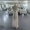 Vestido de Noche de Lujo Strapless Hecho a Medida de Alta Gama Transfronterizo, Vestido de Sirena Strapless con Lentejuelas Pesadas, Fábrica de Vestidos de Boda de Comercio Exterior