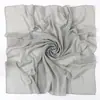 Chiffon 110 x 110cm Quadrado Grande Transfronteiriço Cor Sólida Pérola Chiffon Lenço Lenço Quadrado Malaio Cobertura de Cabeça