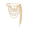Accesorios de Moda Transfronterizos Europeos y Americanos, Elegante Broche de Borla con Perlas Falsas Estilo Chanel, Accesorio de Pin Vintage de Estrella de Ocho Puntas