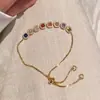 Pulseira Anel Cubo de Açúcar Colorido Dopamina Estilo Francês de Luxo Leve Temperamento de Alto Padrão Versátil Ins Estilo Cool Joias Femininas