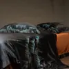 Juego de Ropa de Cama Atmosférico Xinghe, Juego de Cuatro Piezas 100% Algodón de Fibra Larga, Funda Nórdica de Jacquard de Algodón Puro de Alta Gama, Sábana Plana, Sábana Bajera de Lujo Ligero