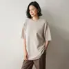 26 Suéter de Cachemir Grueso de Cuello Redondo Otoño e Invierno para Mujer, Camiseta Básica Holgada, Suéter de Cachemir Versátil de Manga Corta para Mujer, Estilo Casual de Longitud Media