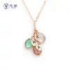 Transfronterizo 12 Colores Gota de Agua Piedra de Nacimiento Hoja Grabado DIY Collar Regalo de Vacaciones Collar del Día de la Madre Fabricante Suministro