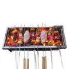 Juego Completo de Herramientas para Barbacoa, Accesorios para Brochetas, Brochetas de Bambú, Brochetas Planas de Acero Inoxidable, Brochetas de Hierro, Brochetas para Cordero, Juego para Uso Doméstico y Comercial