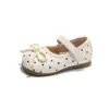 Zapatos Pequeños de Cuero Estilo Suave de Primavera para Niñas con Lazo de Perlas, Suela Suave, Antideslizantes, para Salidas Diarias de Niñas de Preescolar