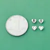 Nuevas Cuentas Perforadas Horizontales y Verticales Brillantes de Plata Esterlina S925 con Forma de Corazón Accesorios de Plata para Corazón Accesorios de Anillos de Cristal DIY