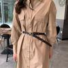 Abrigo Estilo Retro Cinturón Delgado Decorativo de Metal para Faldas de Mujer Cinturón de Piel de Vaca Genuina para Pantalones de Traje de Negocios