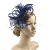 2023 Amazon Nuevos Accesorios para el Cabello de Malla con Plumas para Novias Europeas y Americanas Accesorios de Halloween Sombreros para Eventos del Club de Jinetes Mujeres