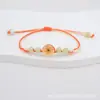 Directo del fabricante: Pulsera de cuentas de vidrio estilo coreano, fresca y sencilla, con cuentas de cerámica de Jingdezhen, regalo de flor de cerezo para amigas