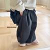 Calça de Moletom Infantil 25 Outono Novo Estilo Coreano para Meninos Solta Simples com Punho Calça Cenoura Casual Longa
