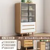 Aparador Pequeño de Apartamento Nórdico de Madera Maciza Gabinete de Té Mesa de Café Gabinete de Almacenamiento Estilo Chino Nuevo Gabinete de Almacenamiento para Dormitorio