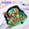 Pincel de arte con marcador acrílico color opaco Nuevo simple doble punta traje de 12 colores punta suave metal