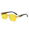 Nuevas Gafas de Sol Sin Montura Cortadas al Borde para Mujer, Lujo Accesible y Gafas de Gama Alta para Caras Grandes, Aspecto Adelgazante y Gafas Anti-UV 99001