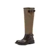 Botas de caballero de pierna ancha, talla grande para mujer, 40 cm de ancho, tacón medio grueso 2026, punta redonda, piel genuina, pierna ancha, caña alta, botas largas