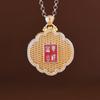 Collar de Filamento para Mujer con Colgante de Calabaza Dorada, Huella de Rey Ciervo Dorado, Trazado Plateado, Nube de la Suerte Dorada Xiangyun Ruyi, Carácter Fu Dorado, Elegante Estilo Nacional