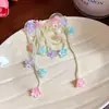 Aretes de Borla Flor de Cristal Aguja de Plata, Aretes de Personalidad Nicho Estilo Festivo, Lujo Ligero, Moda de Gama Alta, Aretes Versátiles