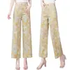 Jeans Anchos Estampados Estilo Óleo Personalizado para Mujer, de Tiro Alto, Adelgazantes, Pantalones Rectos Primavera/Verano, Estilo Delgado Jacquard Cropped