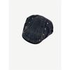 Sombrero de copa grande estilo retro con remaches sombrero hacia adelante para mujer todo a juego estilo británico gorro de mezclilla lavado cara pequeña sombrero de pintor