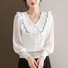Elegante Top Socialité para Mujer Primavera y Otoño 2023 Nuevo Reductor de Edad Estilo Occidental Suelto Cubre Vientre Manga Larga Tejido de Punto con Puntadas Finas