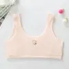 Ropa interior de desarrollo de algodón puro para niñas de verano, 8-15 años, sujetador para adolescentes, estudiante de primaria, estudiante de secundaria, estudiante de preparatoria, chaleco pequeño