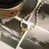 Collar de Perlas Estilo Chino Nuevo Nicho Ropa Colgante Cadena de Clavícula Corazón de Alta Gama Diseño Sencillo Joyería de Aleación
