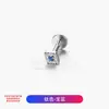 Aretes de Aleación de Titanio F136 Mini Pequeños con Forma de Rombo Incrustaciones de Circonita Tornillo Interno Tachuelas para Cartílago Nasal Joyería para Piercing de Titanio G23