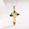Collar con colgante geométrico de circonita bañado en oro de 18 quilates, estilo europeo y americano, de moda australiana, de lujo, ligero, para mujer, nuevo suministro transfronterizo