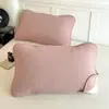 Funda de almohada acolchada de algodón con amarre de color liso, un par de fundas de almohada acolchadas de algodón puro, pieza individual, antideslizante, resistente a la suciedad, resistente al aceite