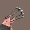 Grampo de Cabelo em U Presilha de Cabelo com Pérola Ferramenta de Fixação de Coque Pente de Cabelo Pente de Quatro Dentes Grampo de Cabelo Acessório de Cabelo para Mulheres