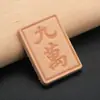 Llavero de Cuero para Mahjong Simple Hecho a Mano de Piel de Vaca Colgante de Llave de Mahjong Cuero Creativo