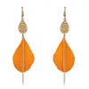 Aretes de Plumas de Cadena Mediana y Corta Tus Ti Xi Aretes de Estilo Sencillo para Vacaciones y Accesorios para Ropa