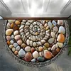 Tapete semicircular con efecto visual 3D, tapete decorativo antideslizante para entrada, tapete para puerta resistente a la suciedad y al desgaste, transfronterizo