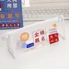 Estojo Transparente com Texto Inspirador Criativo para Estudante, Bolsa de Papelaria de Grande Capacidade, Bolsa Conveniente com Zíper, Estojo de Lápis de Armazenamento em PVC