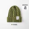 Gorro de Lana Trenzada Estilo Japonés de Color Sólido para Mujer Estilo Coreano Otoño/Invierno Estudiante Cálido Protección para las Orejas Gorro Tejido para Pareja Combinación con Todo Gorro para el Frío
