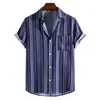 Nova Camisa Havaiana de Verão Mais Vendida para Homens, Estampa Digital 3D, Manga Curta, Lapela, Top Casual