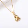 Acero de Titanio Lujo Ligero Nicho Gama Alta Micro-pavimentado Circonita Colgante Collar Mariposa Simple Colgante Collar Lujo Brillante