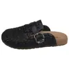 Mocasines de punto hueco transpirables sin cordones para mujer, nuevas chanclas de verano para exteriores de suela plana que aumentan la altura y puntera cerrada
