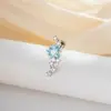 Nuevos pendientes de tachuela elegantes de aguja fina con piedra blanca y tornillo, joyería de moda personalizada