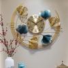 Reloj de Pared Grande Decorativo Diseño Moderno 3D de Hoja de Ginkgo de Metal