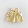 Vestido chaleco acolchado de terciopelo para niña, vestido acolchado para niño, vestido con forro polar y bordado de corazón para bebé, zdq6778