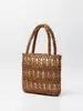 Bolsa de Mão Novo Estilo para Mulheres, Bolsa Transfronteiriça Europeia e Americana de Contas de Madeira, Bolsa Tecida Artesanal Personalizada, Bolsa de Contas Casual para Viagem