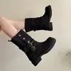 Botas Chunky con Plataforma para Mujer 2026 Nuevas Verano Otoño Botas de Tacón Grueso Estilo Retro Wasteland Versátiles Botines de Dos Vías