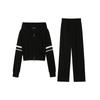 2024 primavera popular usar un conjunto de pantalones casuales de pierna ancha para mujer suéter con capucha estilo occidental deportivo frito calle traje de dos piezas