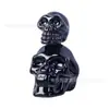 Decoración de Halloween de Productos Nuevos Transfronterizos Suministros Decoraciones de Escritorio Coloridas Calavera Doble Calabaza Manualidades de Cristal Adornos de Vidrio