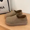 Sapatos Casuais de Solado Grosso Femininos Sapatos de Salto Único Plataforma com Strass 2026 Moda Versátil de Calçar Facilmente Sapatos Preguiçosos Novo Tecido