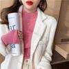 Básico Meia-alta Base de Pescoço Suéter de Malha Mulheres Outono e Inverno Novo Estilo Western Branco Slim-fit Slim-fit Camisola Top