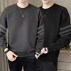 Moletom masculino casual, novo modelo de outono, preto, branco, cinza, corte solto, gola redonda, pulôver, manga longa, top esportivo, jaqueta versátil