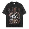 Camiseta de Manga Corta Estampada de Hip-Hop Transfronterizo Hm King Von, Lavada y Desgastada, Algodón Puro de Peso Pesado, Cuello Redondo, Hombro Caído